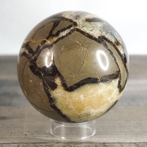 Large Septarian Sphere: Yellow Calcite Crystal (3 inch)