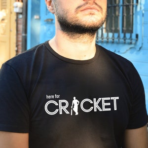 Cricket Jersey, Unisex Jersey, Cricket T-shirt, Cricket Tee, Unisex T-shirt Zwart, Sport Fan Gift, Cricket Fan Dad Gift, Hier voor Cricket Tee