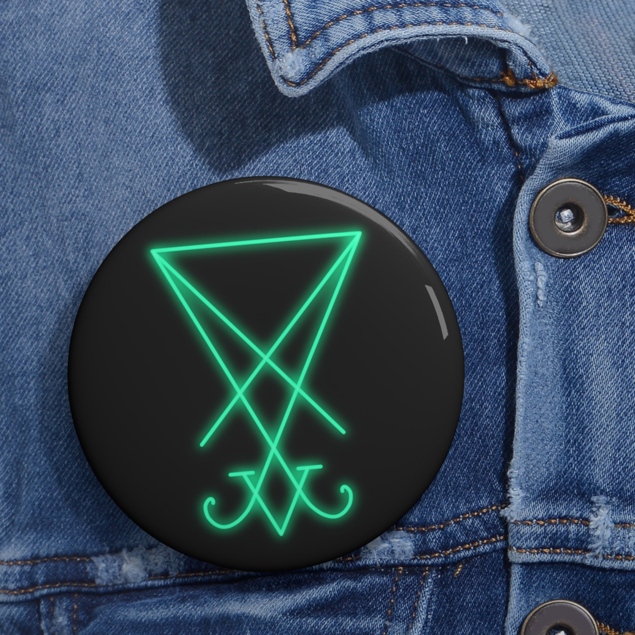 Neon Lucifer Sigil Pin-back Button - Etsy