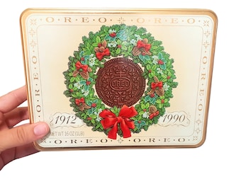 Vintage Oreo Christmas Tin 1912-1990 Limited Edition, Vintage Oreo Tin, Christmas Cookie Tin