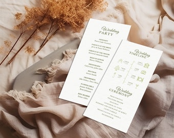 Mountain Wedding Program - Mountains Wedding Timeline - Editable Canva Template - Wedding Schedule Template - Outdoor Wedding Infographic