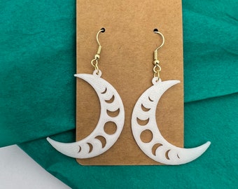 3D Printed Moon Phase Earrings