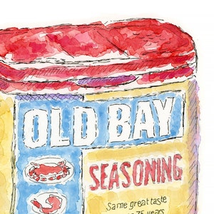 Old Bay Watercolor Print: Baltimore Maryland Art