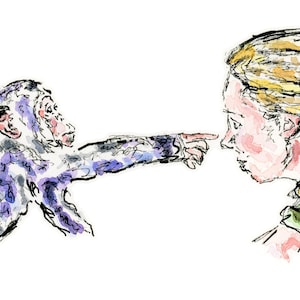 Jane Goodall Watercolor Art Print: Chimpanzee Portrait