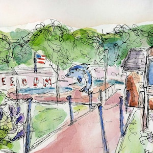 Freedom Swim Club Watercolor | Sykesville | Eldersburg | Maryland