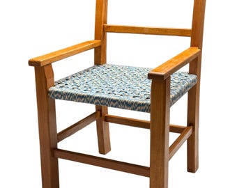 1960s Mid century children’s chair 60s 70s vintage woven top chair