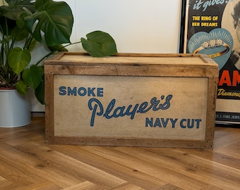 1950s advertising Players Navy cut shipping crate box vintage advert vintage 1950s storage box