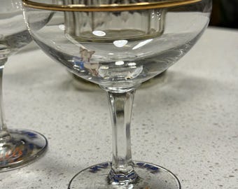 1950s 1960s Babysham Glasses, Babysham Ansells Glasses, midcentury barware, rare Babysham coupe champagne glasses