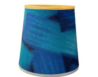 Vintage 1960s Ceiling Light Shade – Retro Blue & Teal Lampshade