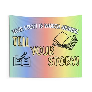 Tell Your Story Classroom Tapestry: Classroom decor, Class community, Wall hanging, Banner, Wall art, Writing