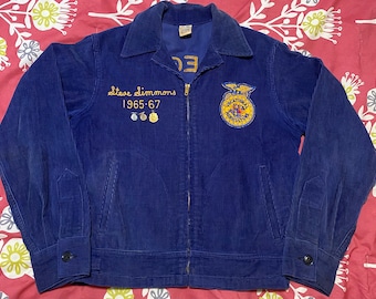 1980s FFA Jacket Nebraska Sargent Chain Stitched Navy Blue - Etsy