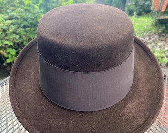 Vintage PORTIS Fedora Fur Felt Rabbit Felt Hat Sz 7 3/8 in