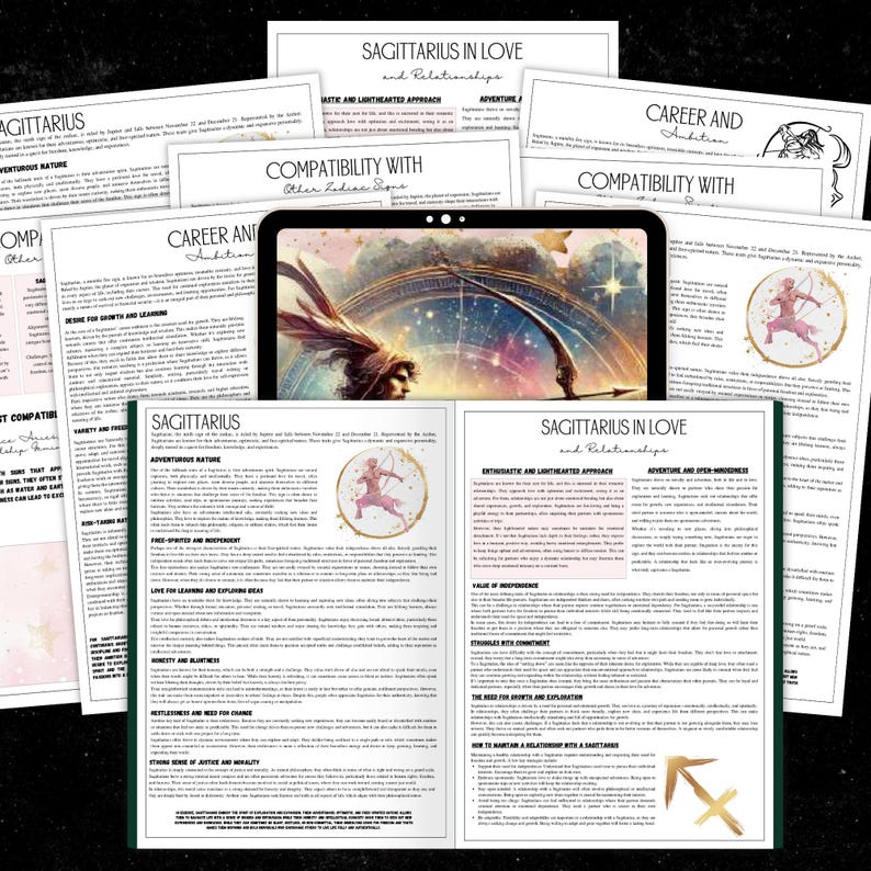 Sagittarius Zodiac Grimoire Pages | Witchy Astrology Book (PDF) image 6