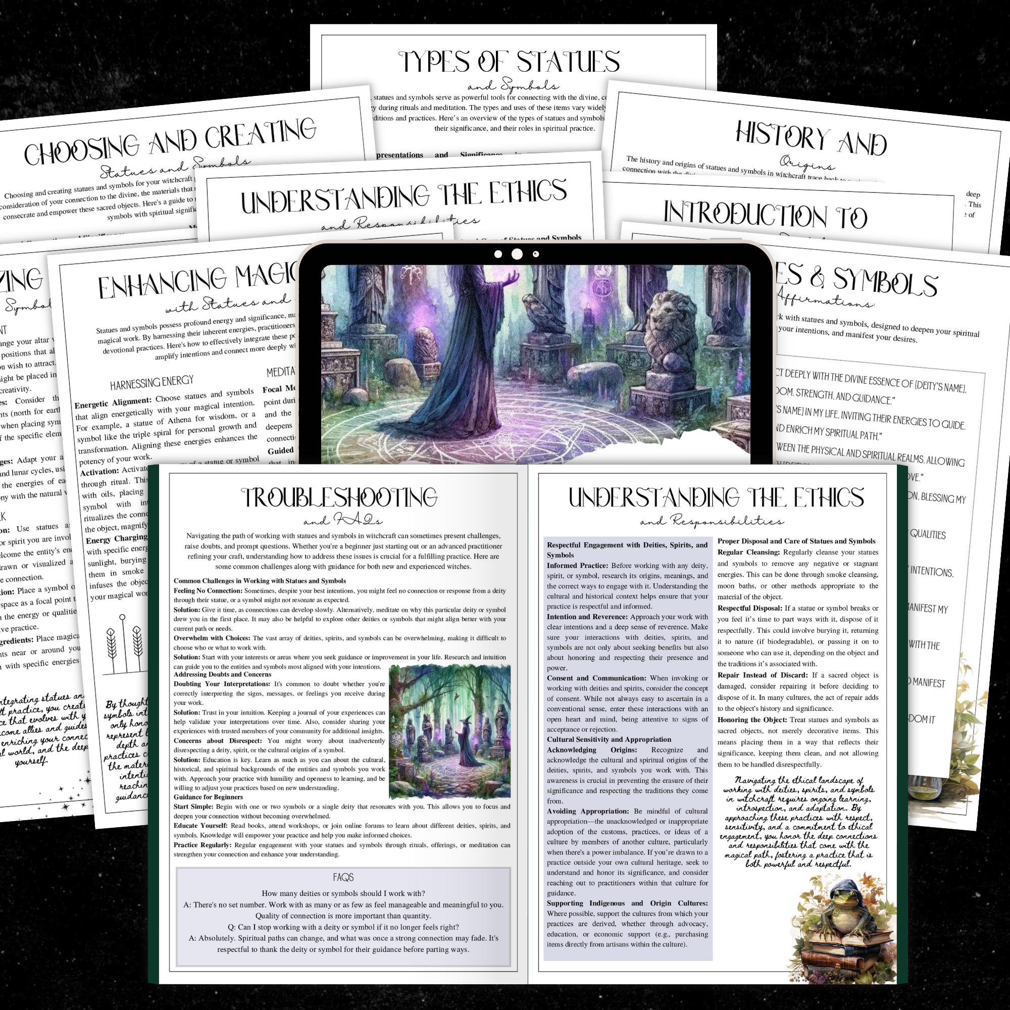 Statues & Symbols Witchcraft Grimoire | Book of Shadows Guide (PDF) - Etsy