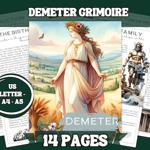Set de mitología imprimible de Deméter / Diosa griega (14 páginas) / Descarga digital / A4, Carta (EE. UU.) y A5 / Mito de Perséfone, Misterios de Eleusis, Arte