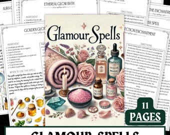 Glamour Spells Grimoire Pages | Beauty, Confidence Rituals (PDF Digital Download)