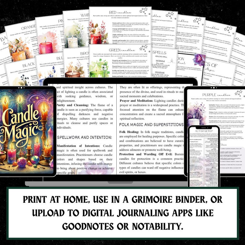 Grimorio de magia con velas / Hechizos y rituales para brujas (Descarga digital) imagen 8