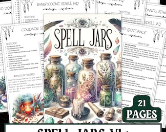 Ricette stampabili per barattoli di incantesimi / Pagine di grimori, Magia a base di erbe (PDF)