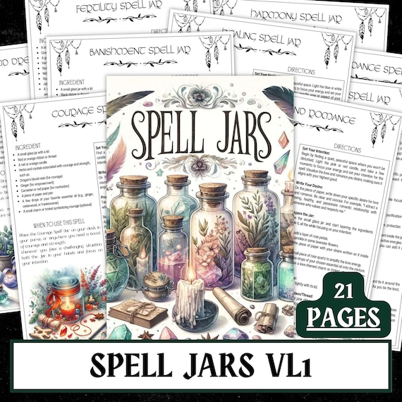Printable Spell Jar Recipes | Grimoire Pages, Herbal Magic (PDF)