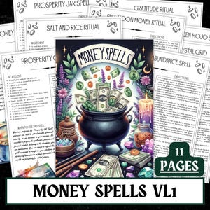 Incantesimi per il denaro stampabili / 10 rituali di prosperità, Grimorio di stregoneria (PDF)