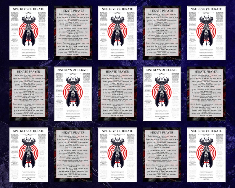 Printable Hekate Keys and Prayer Set , Digital Download , Printable ...