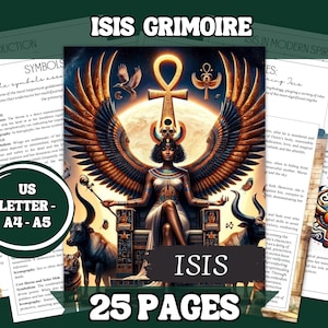 Guía de adoración a Isis / Grimorio imprimible de la diosa egipcia / PDF de 30 páginas en A4, A5 y tamaño carta (EE. UU.) / Rituales, símbolos, oraciones y magia