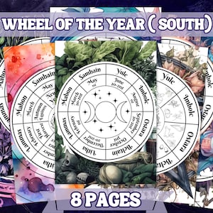 Wheel Of The Year Southern Hemisphere Bundle , Printable Grimoire Pages and Book Of Shadow Pages