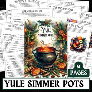 Yule Simmer Pot Recipes | Winter Solstice Herbal Magic Guide (PDF)