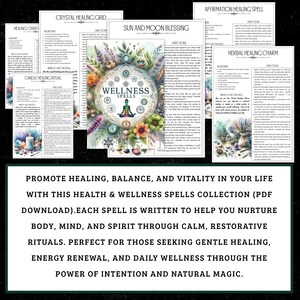 Health & Wellness Spells Printable | Grimoire Pages (PDF) image 2
