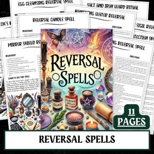 Curse Reversal Spell Pack | Witchcraft Grimoire Pages (Digital Download) image 1