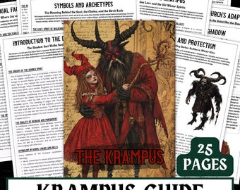 Krampus Grimoire Guide – Printable Witchcraft Book of Shadows Pages (US Letter, A4, A5)