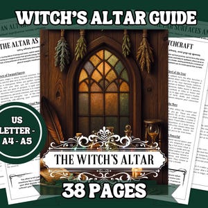 The Witch’s Altar Grimoire Pages | Printable Altar Setup & Sacred Space Guide | A4, A5, US Letter | Digital Book of Shadows Pages