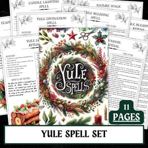 Printable Yule Spells Set | Winter Solstice Book of Shadows (Digital Download)
