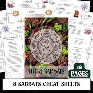 8 Sabbats Grimoire Pages | Wheel of The Year Rituals (PDF Digital Download)