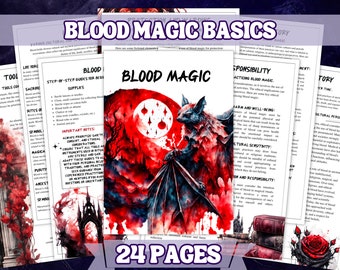 Exploring Blood Magic The Basics, afdrukbare Grimoire en Book Of Shadow-pagina's, 24 pagina's A4-papierformaat