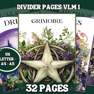 32 Druckbare Grimoire Trennseiten: Witchy Buch der Schatten (Digitaler Download)