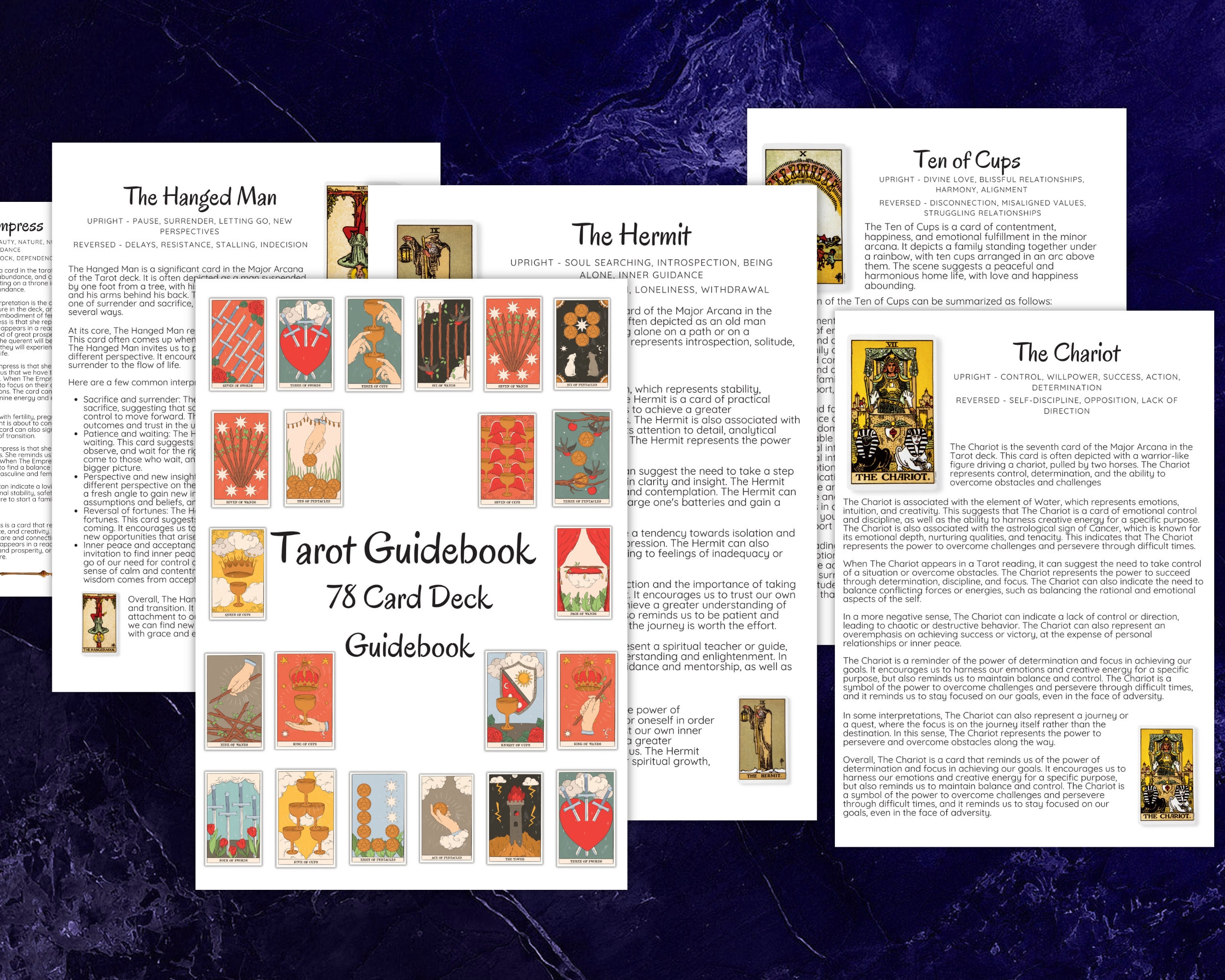 Printable Tarot Guidebook A4 Size 120 Pages Learn Tarot From - Etsy