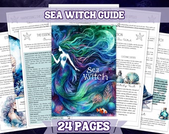 Printable Sea Witch Guide , 24 Pages A4 Size Printable Grimoire And  Book of Shadow Pages