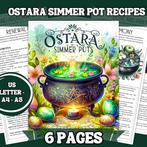 Recetas para olla de cocción lenta de Ostara / Sabbat imprimible / Páginas de grimorio digitales / A4 • A5 • Carta de EE. UU. PDF imprimible de grimorio y páginas de BoS