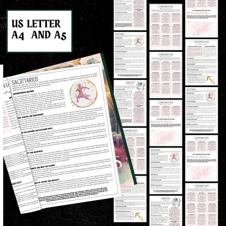 Sagittarius Zodiac Grimoire Pages | Witchy Astrology Book (PDF) image 7