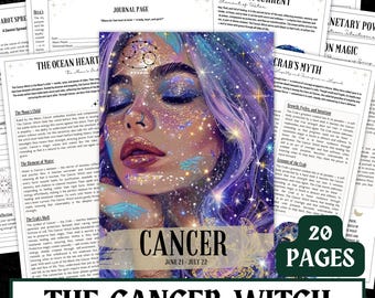Grimorio de la Bruja Cáncer: Rituales Lunares, Magia del Agua (Descarga Digital)