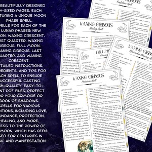 Printable Moon Phase Spells 40 Spells For Every Lunar Phase A4 Size Printable Moon Phase Spells 40 Spells For Every Lunar Phase A4 Size