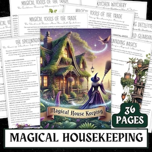 Przewodnik po magicznym prowadzeniu domu | Strony Grimoire, Oczyszczanie, Ochrona (Pobranie cyfrowe)