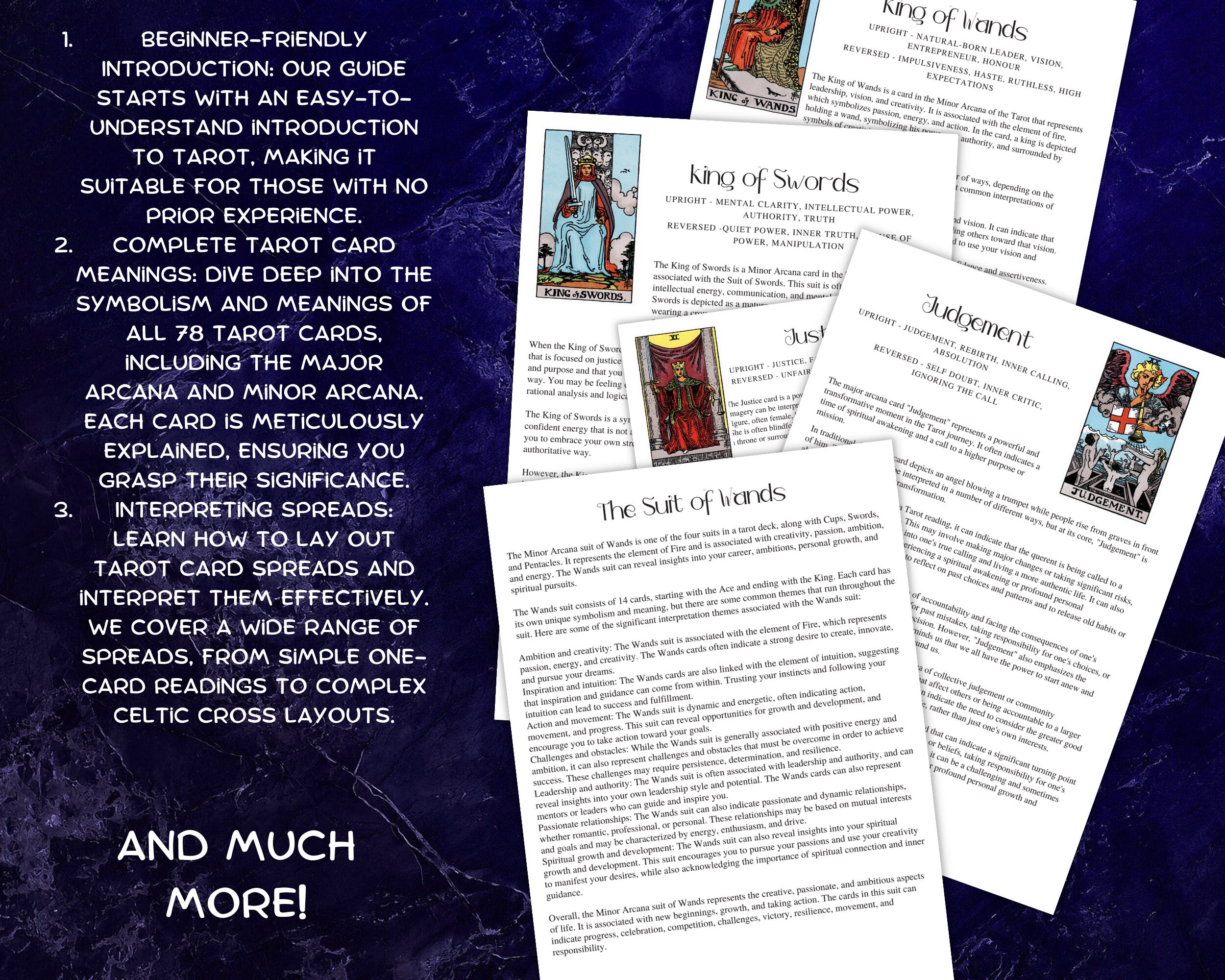 Printable Tarot Guidebook A4 Size 120 Pages , Learn Tarot From Scratch ...
