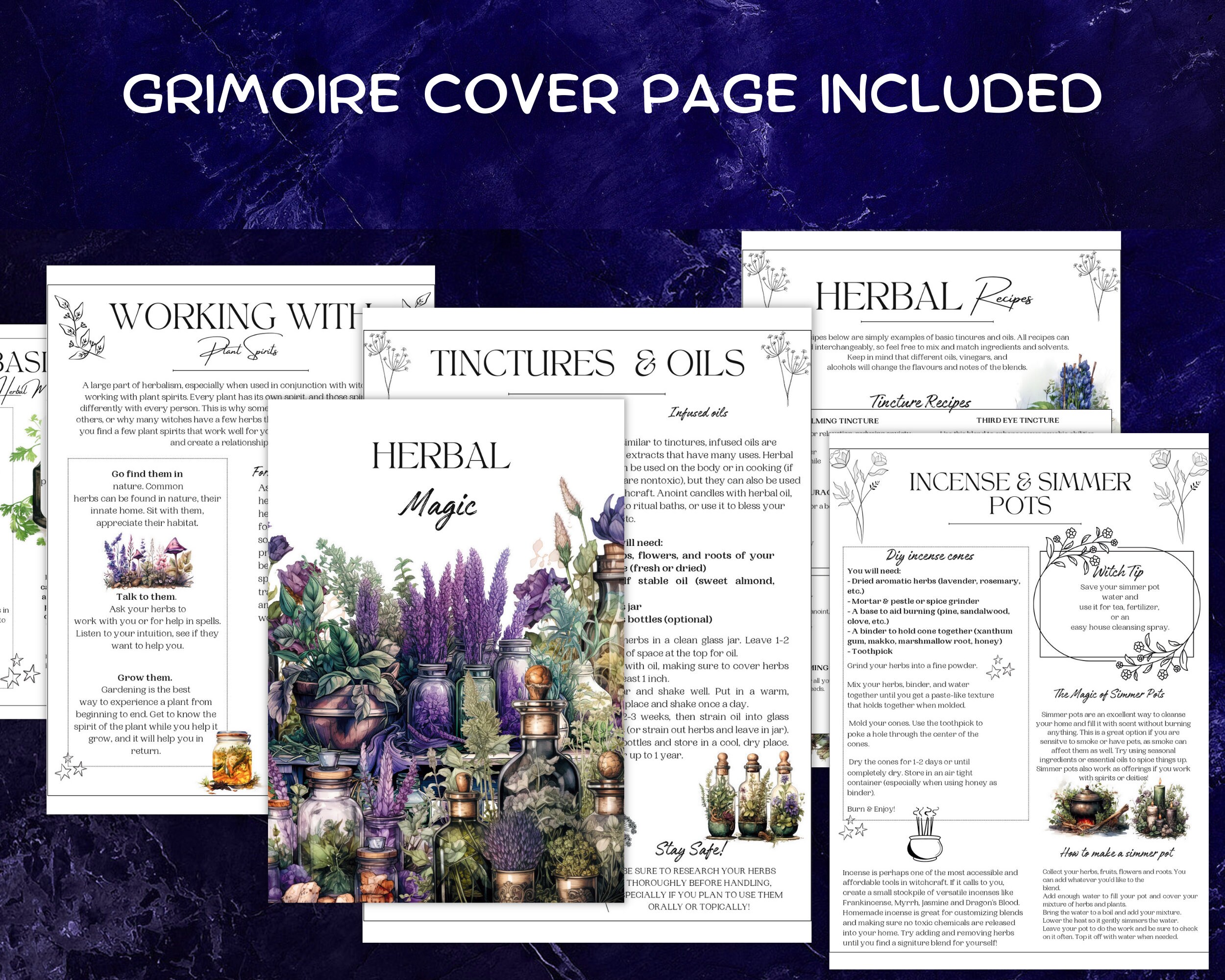 Herbal Magic Printable Grimoire Pages BOS Intro to Witchcraft ...