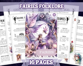 Fairy History and Folklore , Printable Grimoire and Book Of Shadow Pages