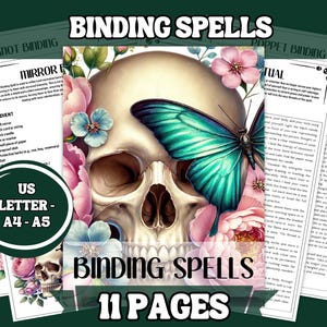 Printable Binding Spell Pack - 11 Seiten | A5, A4, US Letter | Witchcraft Grimoire Seiten, Digitales Hexenbuch der Schatten