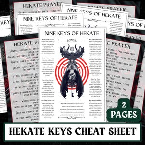 Hekate Keys & Prayer Printable Set | Dark Goddess Grimoire (Digital Download)