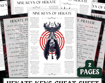 Hekate Keys & Prayer Printable Set | Dark Goddess Grimoire (Digital Download)