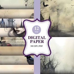 Gothic Printable Paper Pack: Dark A4 Designs (Digital Download)